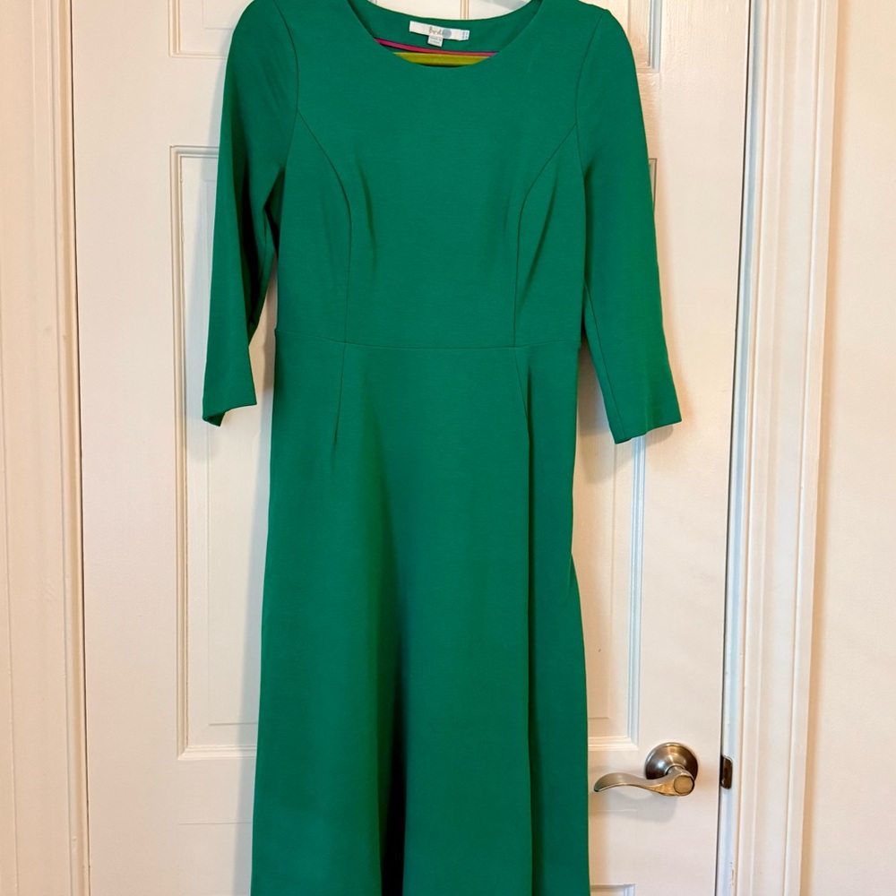Boden Alice ponte green midi dress